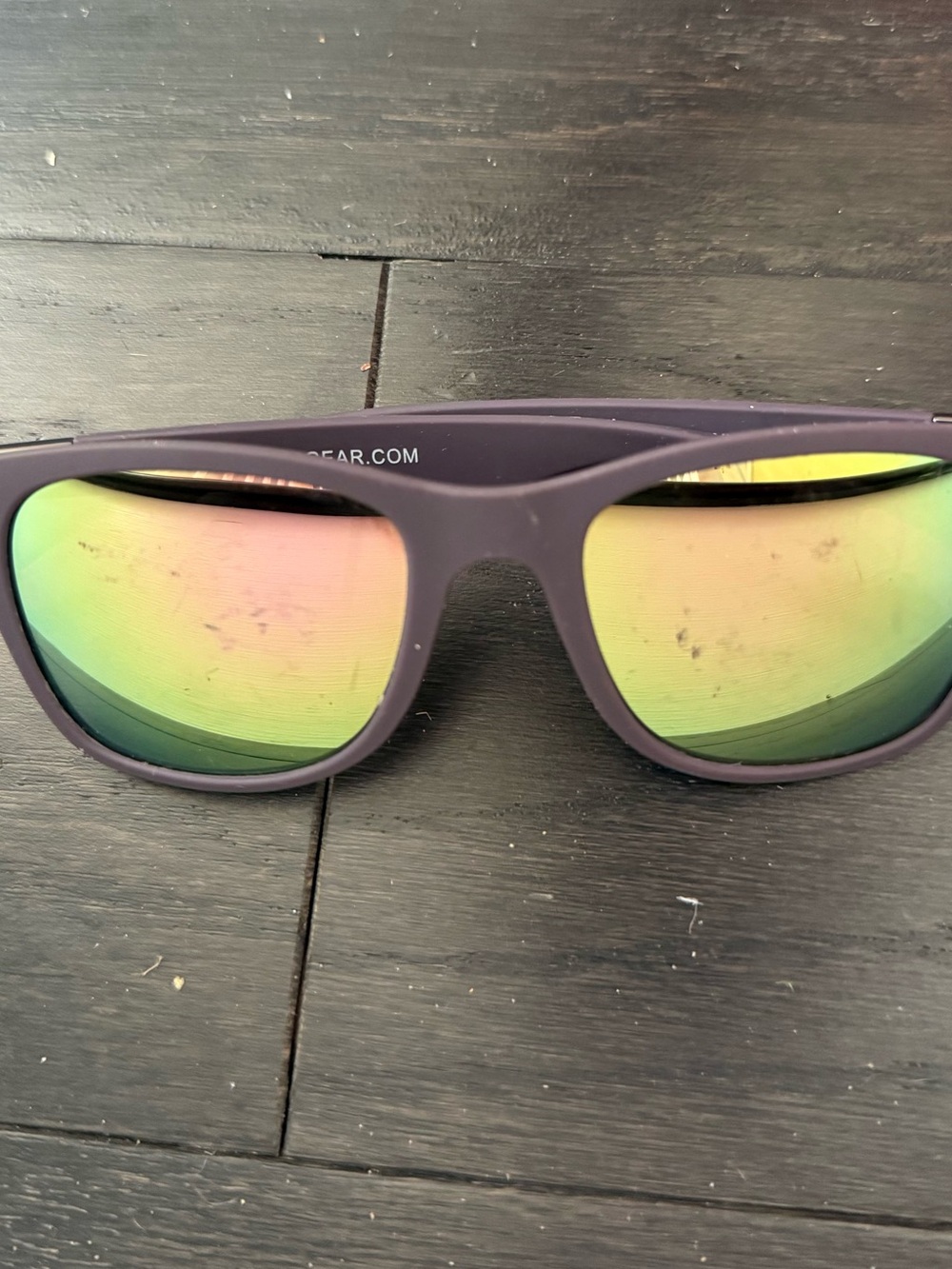 Purple Women's Sunglasses with Green Mirror Lenses